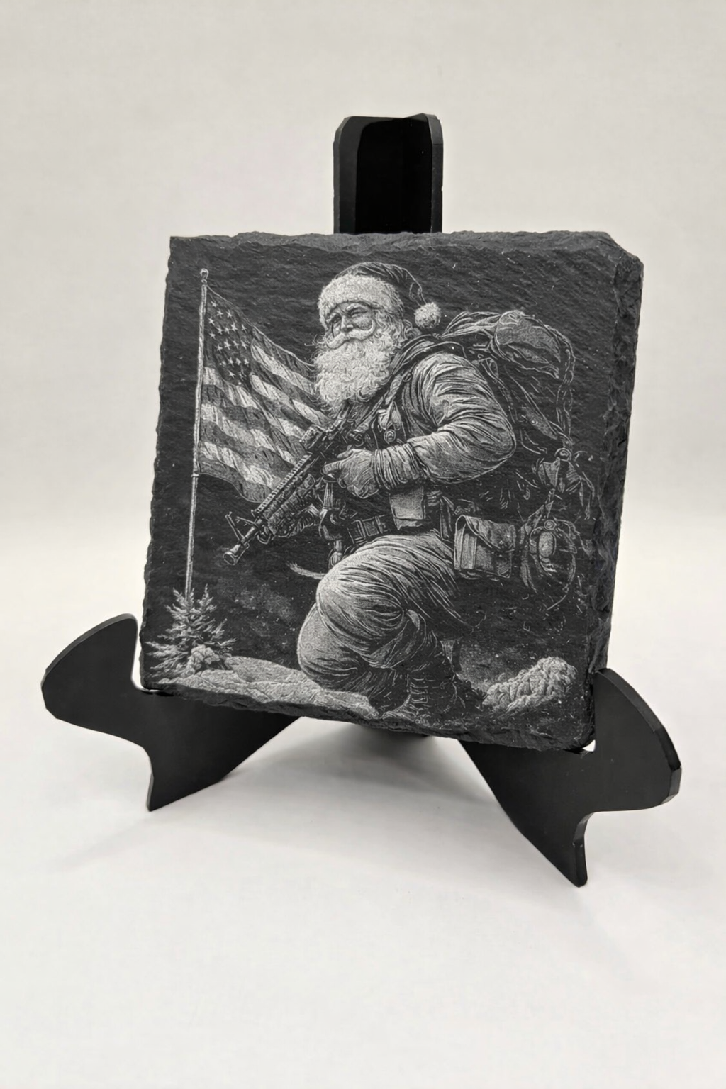 Soldier Santa slate coaster
