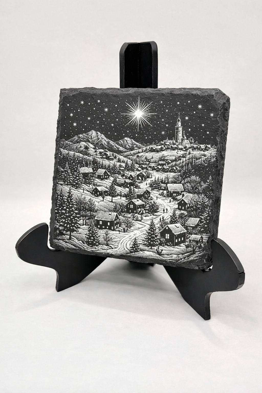 Winter Village slate coaster