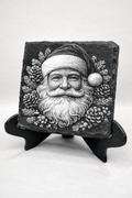 Santa Wreathe slate coaster