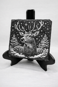 Reindeer snow scene slate coaster